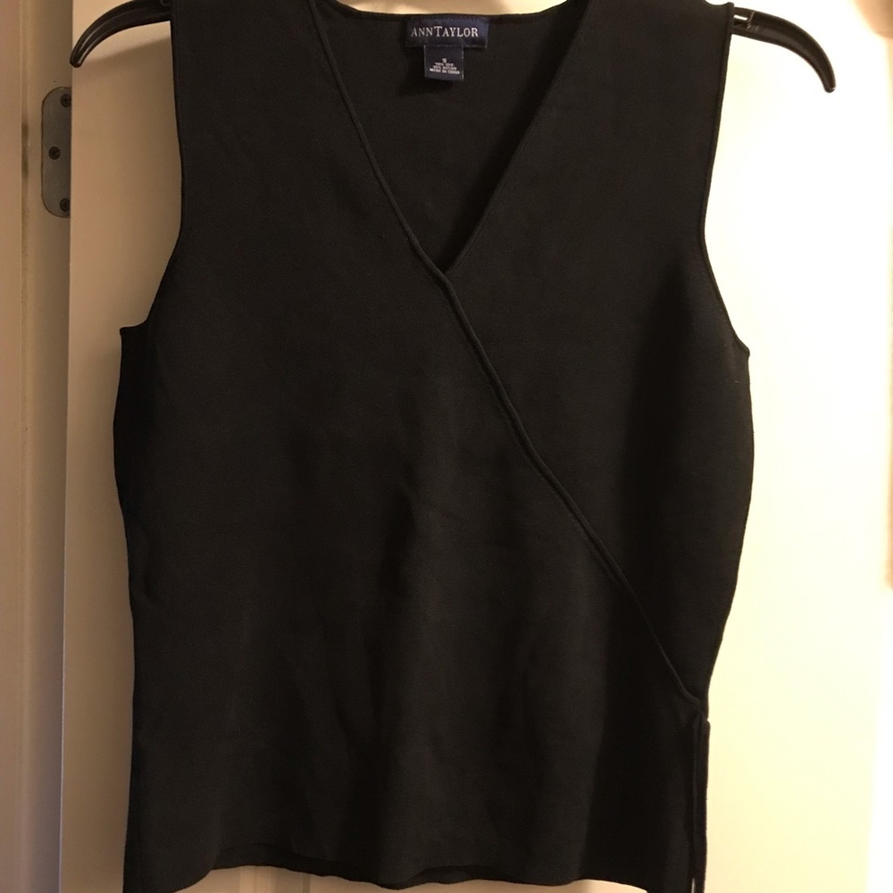 Ann Taylor Black Camisole Sleeveless Shirt, Small  Womens